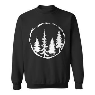 Minimalist Tree Design Forest Outdoors And Nature Graphic Sweatshirt - Seseable