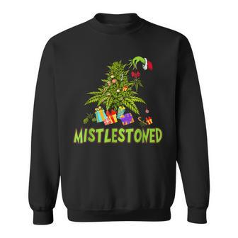 Mistlestoned Vintage Christmas Weed Smoker Men Women Sweatshirt Graphic Print Unisex - Seseable