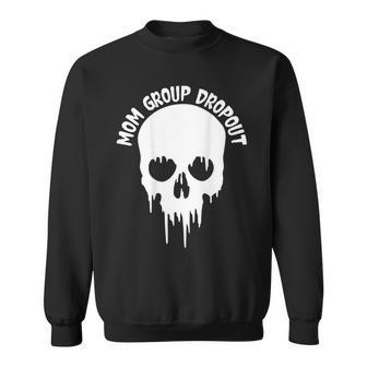 Mom Group Dropout Funny Skull Blood Scary Mom Mama Halloween Men Women Sweatshirt Graphic Print Unisex - Thegiftio UK