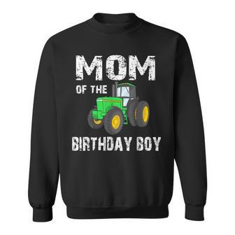 Mom Of The Birthday Boy Vintage Farm Tractor Party Family Sweatshirt - Seseable