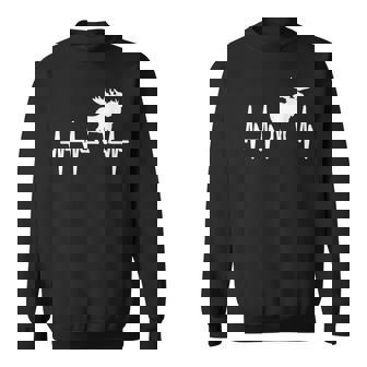 Moose Heartbeat Gift Lover Heart Beat Men Women Sweatshirt Graphic Print Unisex - Seseable