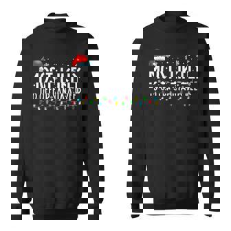 Most Likely To Offer Santa A Beer Funny Drinking Christmas V3 Men Women Sweatshirt Graphic Print Unisex | Seseable CA