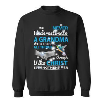 Mother Grandma Never Underestimate A Grandma 160 Mom Grandmother Sweatshirt - Monsterry
