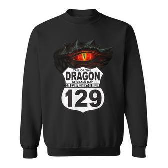 Motorcycle Highway 129 Tail The Dragon Deals Gap 318 Curves Sweatshirt - Seseable