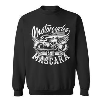 Motorcycles And Mascara | Cute Makeup Motor Lover Gift Sweatshirt - Seseable