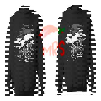 Mr And Mrs Santa Hat Funny Christmas Couples Matching Pajama Men Women Sweatshirt Graphic Print Unisex - Seseable