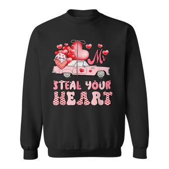 Mr Steal Your Heart Gnome Hearts Car Valentine Couple Outfit Sweatshirt - Seseable