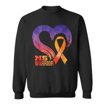 Ms Warrior Heart Multiple Sclerosis Awareness Month Sweatshirt | Mazezy