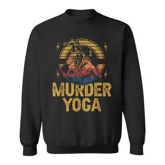 Murder Yoga - Funny Vintage Brazilian Jiu Jitsu Wrestling Sweatshirt - Seseable