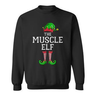 Muscle Elf Matching Family Group Christmas Party Pajama Men Women Sweatshirt Graphic Print Unisex - Seseable
