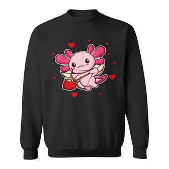 My Axolotl Cupid Valentines Day Animal Axolotl Lover Couple Sweatshirt - Seseable