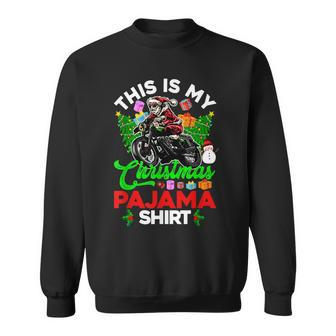 My Christmas Pajama Xmas Santa Riding Motorbike Biker V2 Men Women Sweatshirt Graphic Print Unisex - Seseable