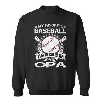 My Favorite Baseball Player Calls Me Opa American Flag Sweatshirt | Mazezy