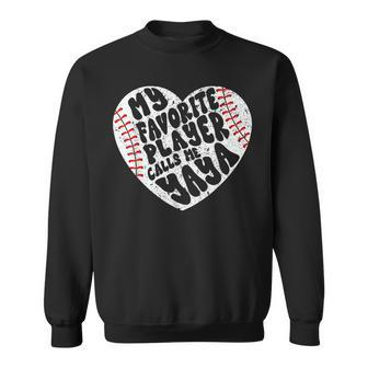 My Favorite Player Calls Me Yaya Heart Baseball Player Sweatshirt | Mazezy