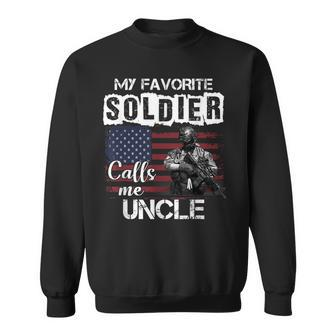 My Favorite Soldier Calls Me Uncle Army Veteran Men Women Sweatshirt Graphic Print Unisex - Seseable