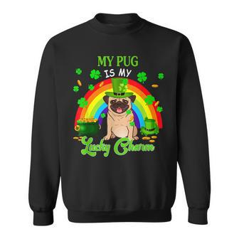 My Pug Is My Lucky Charm St Patricks Day Dog Owner Sweatshirt - Seseable