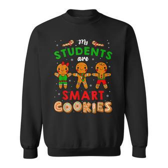 My Students Are Smart Cookies Cute Teacher Christmas Pjs Men Women Sweatshirt Graphic Print Unisex - Thegiftio UK