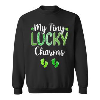 My Tiny Lucky Charms Pregnancy Reveal St Patricks Day Twin Sweatshirt - Thegiftio UK