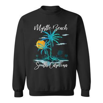 Myrtle Beach South Carolina Beach Summer Surfing Palm Trees Sweatshirt | Mazezy