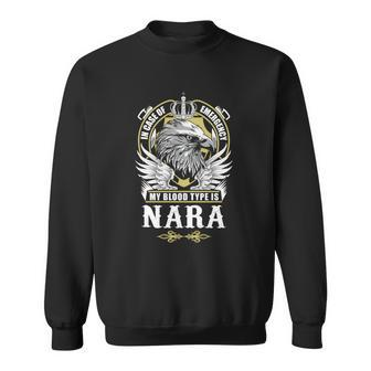 Nara Name - In Case Of Emergency My Blood Sweatshirt - Seseable