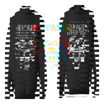 National Hispanic Heritage Month All Countries Heart Flags Men Women Sweatshirt Graphic Print Unisex - Thegiftio