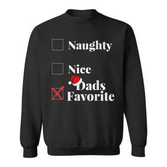 Naughty Nice Dads Favorite Christmas Pajama Holiday T Men Women Sweatshirt Graphic Print Unisex - Seseable