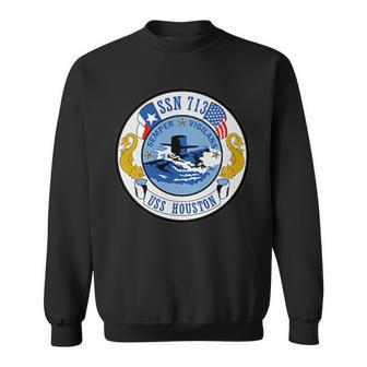 Navy Submarine Ssn 713 Uss Houston Military Veteran Patch Sweatshirt - Seseable