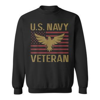 Navy Veteran Vintage Us Flag Patriot Veteran Day Gift Sweatshirt | Mazezy