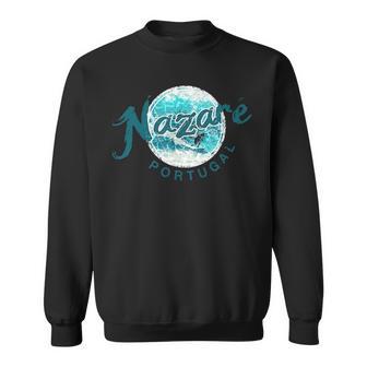 Nazare Portugal Big Wave Surfing Vintage Sweatshirt - Seseable