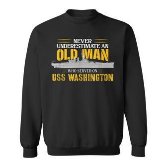 Never Underestimate Uss Washington Bb-56 Battleship Sweatshirt - Seseable