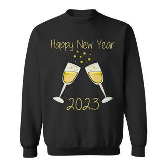 New Years Eve With Champagne Toast Happy New Year 2023 Men Women Sweatshirt Graphic Print Unisex - Seseable