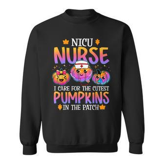 Nicu Nurse Halloween I Care For The Cutest Pumpkins In Patch V2 Men Women Sweatshirt Graphic Print Unisex - Thegiftio UK