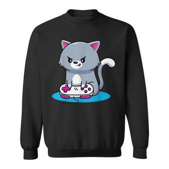 Niedliche Gaming Katze Video Game Computer Videogame Pc Sweatshirt - Seseable