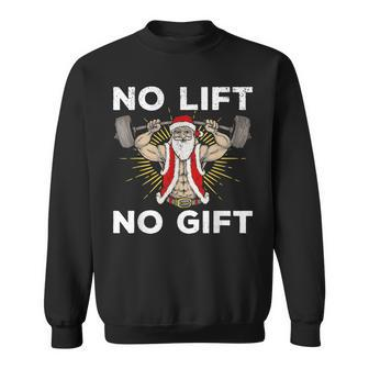No Lift No Gift Christmas Santa Bodybuilding Gym Santa Men Women Sweatshirt Graphic Print Unisex - Seseable