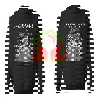 Not Today Santa I Baphomet Death Metal Costume Men Women Sweatshirt Graphic Print Unisex - Thegiftio