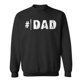 Number One Baseball Dad Pitcher Fathers Day Gift Gift For Mens Sweatshirt | Mazezy