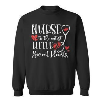 Nurse To The Cutest Little Sweethearts Silhouette Valentine Sweatshirt - Seseable