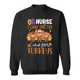 Nurse Turkey Thanksgiving Fall Nurse Day Womens Ob Nurse Men Women Sweatshirt Graphic Print Unisex - Thegiftio UK