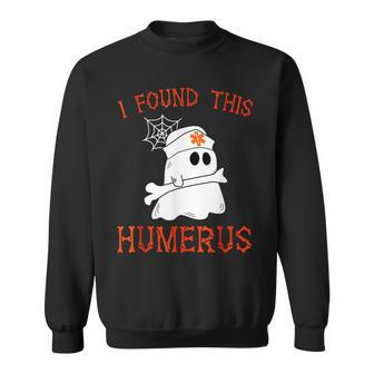 Nurses I Found This Humerus Funny Ghost Nurse Halloween 2022 Men Women Sweatshirt Graphic Print Unisex - Thegiftio UK
