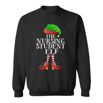 Nursing Student Elf Funny Matching Pajama Group Christmas Men Women Sweatshirt Graphic Print Unisex - Thegiftio UK