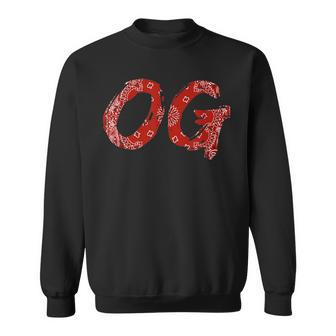 Og Original Gangster Compton Red Bandana-Print Sweatshirt | Mazezy