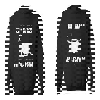 Oh Lawd He Comin Cat Funny Men Women Sweatshirt Graphic Print Unisex - Thegiftio