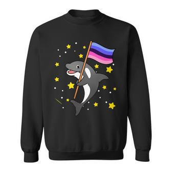 Omnisexual Pride Orca With Omnisexual Pride Flag Sweatshirt | Mazezy