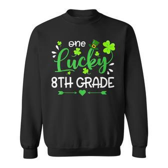 One Lucky 8Th Grade Teacher St Patricks Day Men Women Sweatshirt Graphic Print Unisex - Seseable