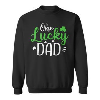 One Lucky Dad Funny St Patricks Day Gift For Daddy V2 Sweatshirt - Thegiftio UK