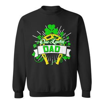 One Lucky Dad Happy St Patricks Day Shamrock Gifts Family Sweatshirt - Seseable