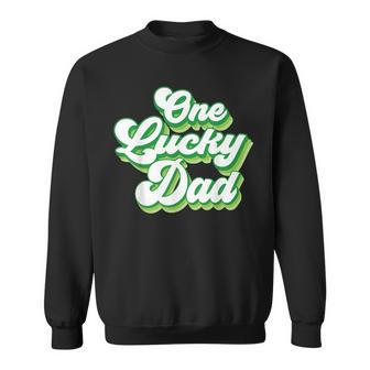 One Lucky Dad Retro Vintage St Patricks Day Sweatshirt - Seseable