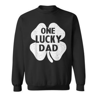 One Lucky Dad St Patricks Day Shamrock Daddy Sweatshirt - Seseable