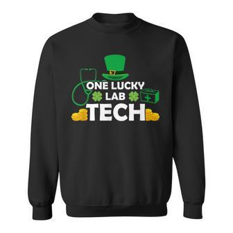One Lucky Laboratory Lab Tech St Patricks Day Leprechaun Sweatshirt - Seseable
