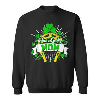 One Lucky Mom Happy St Patricks Day Shamrock Gifts Family Sweatshirt - Seseable